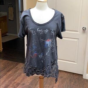 Free People Texas embroidered tshirt S